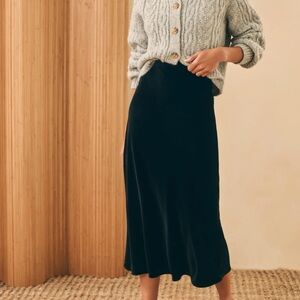 Faherty Black Midi Skirt